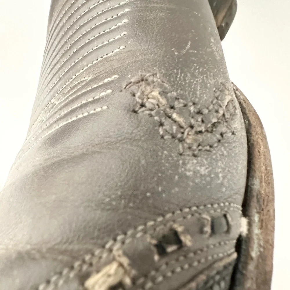 Vtg Tony Lama Two-Tone Cowboy Boots Mens 11B grey Lizard Wingtip GOLD LABEL